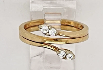14k Yellow Gold .10 Ct Tw Diamond Wrap Ring Size 5 1/2 - 3.1 Grams - Image 1 of 4