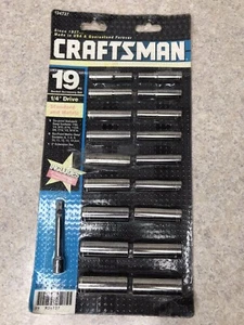 Craftsman 1/4" Drive Metric Standard Deep Sockets & 3" Extension 19-Piece #34737 - Bild 1 von 3