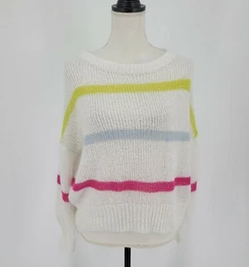 Maglione girocollo a righe Wild Fable maglione multicolore ritagliato maglia aperta piccolo - Foto 1 di 7