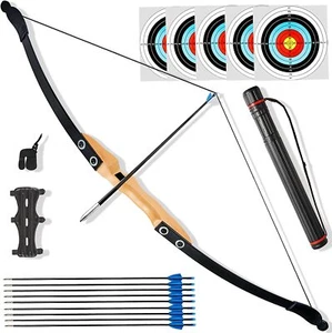 40lbs Professional Bow And Arrow Recurve Bow Wooden Split Bow And Arrow Set - Picture 1 of 8
