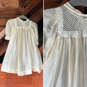 True Vintage 1930s Pure Irish Silk Christening Gown - Picture 1 of 6