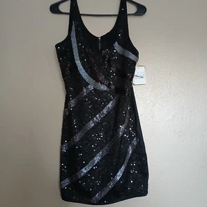 Guess Dress Womens XS Beaded Sequin Mini Deadstock Y2k Grunge Fairy 90s Goth - Picture 1 of 13