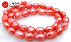 Cuentas sueltas de perlas rojas naturales BARROCAS 7-9 mm para hacer joyas hebras 14" L592 - Imagen 1 de 3