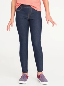 Old Navy Kid Girls Skinny Built-In Tough Pull-On Dark Wash Jeans Size Large XL - Picture 1 of 1