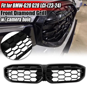 Front Kidney Grille Grille Gloss Black For 2023~2024 LCI BMW G20 320i 330i M340i - Picture 1 of 13