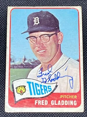 Fred Gladding Tigers Signed Auto Autographed 1965 Topps Card #37 ~ COA - Image 1 of 4