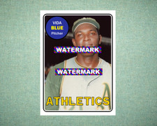 Vida Blue Oakland Athletics A's 1969 Style Custom Baseball Art Card