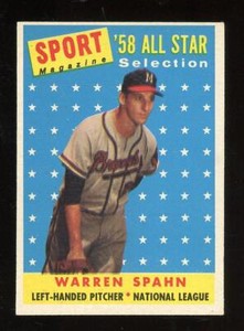 1958 Topps #494 Warren Spahn - Milwaukee Braves - HOF - EX