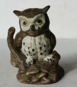 Estatuilla de búho rama de árbol encaramada 1979 Enesco cerámica porcelana pintada a mano 2 -- - Imagen 1 de 1