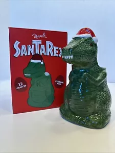 SanTaRex Miracle Tiki Mug T-Rex Dinosaur Christmas July Cocktail Santa Hat 12oz - Picture 1 of 5