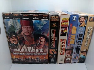 John Wayne American Hero of The Movies 5 VHS Box Set plus 5 Tapes 10 in Total - Imagen 1 de 11