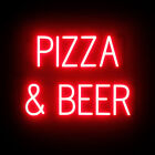 Panneau PIZZA & BIÈRE SpellBrite | aspect panneau néon, lumière DEL | 21,9" x 15,0"