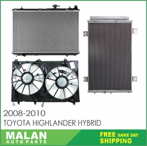 Radiator, AC Condenser, and Fan for 2008-2010 Toyota Highlander HYBRID - Picture 1 of 18