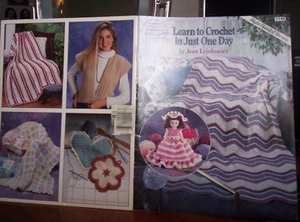 AMERICAN SCHOOL OF NEEDLEWORK #1146 LEARN TO CROCHET IN JUST ONE DAY 1993 - Picture 1 of 3