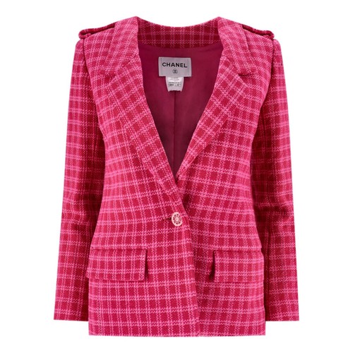 Giacca Chanel Paris Seoul in tweed di cotone a quadri