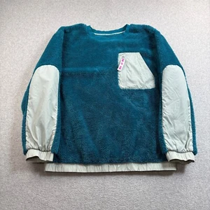 UGG Pullover Damen Large türkis blau Niko Sherpa Fleecepullover Loungewear Tasche - Bild 1 von 10