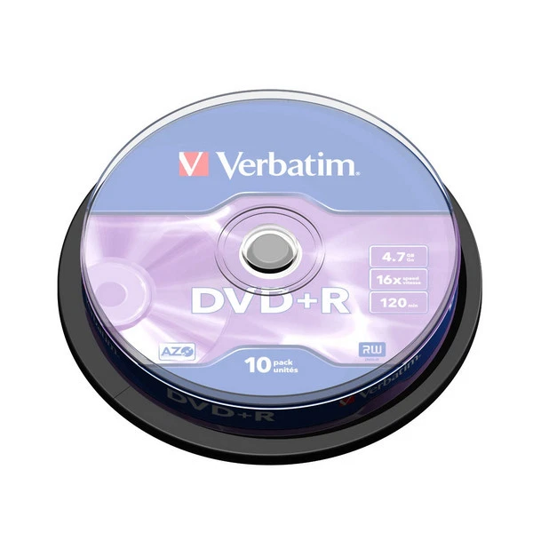 Verbatim DVD +R Matt Silver 4.7GB 16x Pack Spindle 43498 - Immagine 1 di 1