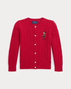 Ralph Lauren Polo Bear Mini-Cable Cotton Cardigan NEW NWT - Picture 1 of 8