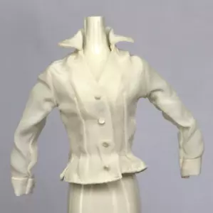 White Top Shirt Blouse Clothes Fashion Business Suit Fitted fits TNT Barbie Doll - Picture 1 of 3