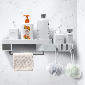 Rotating Shower Caddy | Adhesive Shower Shelf For Inside Shower & Kitchen - Picture 1 of 6