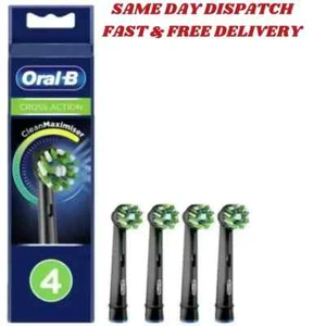 Oral B Black Cross Action Clean Maximiser Replacement Toothbrush Heads Braun 1-4 - Picture 1 of 5