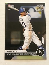 2020 Topps Now #447 Mookie Betts WORLD SERIES Game 1 Dodgers WIN Print Run 853