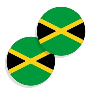 Jamaica Flag Stickers Flag Decals Vinyl Round Indoor Outdoor Circles 4 pack - Picture 1 of 4
