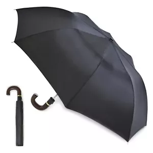 KAV Herren Auto Klappbarer Regenschirm mit Holzeffektgriff - kompakt, stilvoll - Bild 1 von 1