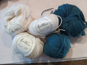 Cash Seide Garn 5 Stück von Lane Borgosesis 3 weiß und 2 blau - Bild 1 von 3