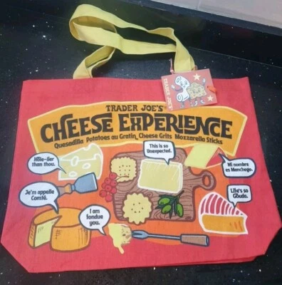 Trader Joes Cheese Experience Tote Bag With FREE TJs Sticker!  UK Seller  - Image 1 of 4