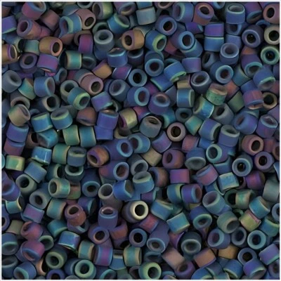 Cuentas Semilla Miyuki Delica Talla 11/0 Negro Mate AB 7GM DB871 Foto 1 de 4