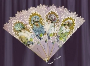 Victorian, Vintage SPECIAL THOUGHTS Greeting Card Fan!! - Picture 1 of 1