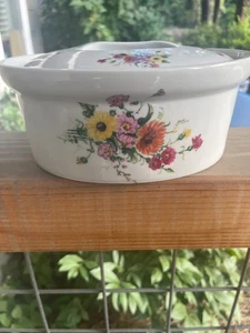 Apilco Porcelaine A Feu Chamart France (Floral) 8-9”OVAL CASSEROLE EUC - Picture 1 of 4