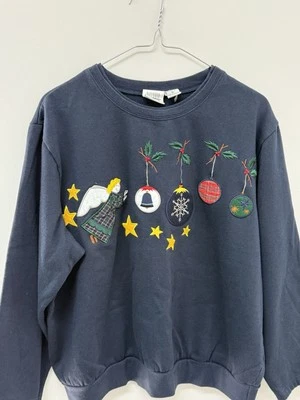 Sudadera Pullover Vintage Jason Maxwell Adornos Navideños Talla XL Foto 1 de 4
