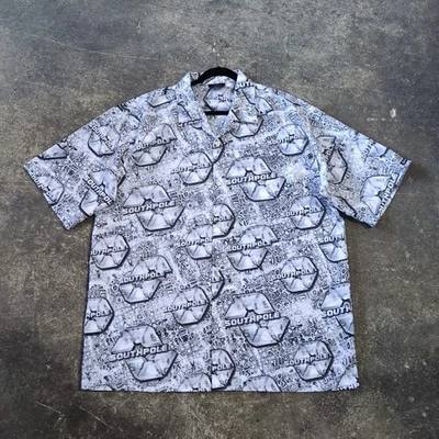 Vintage SouthPole Shirt Mens 2XL XXL White Black AOP Loose Y2K Streetwear - Image 1 of 4