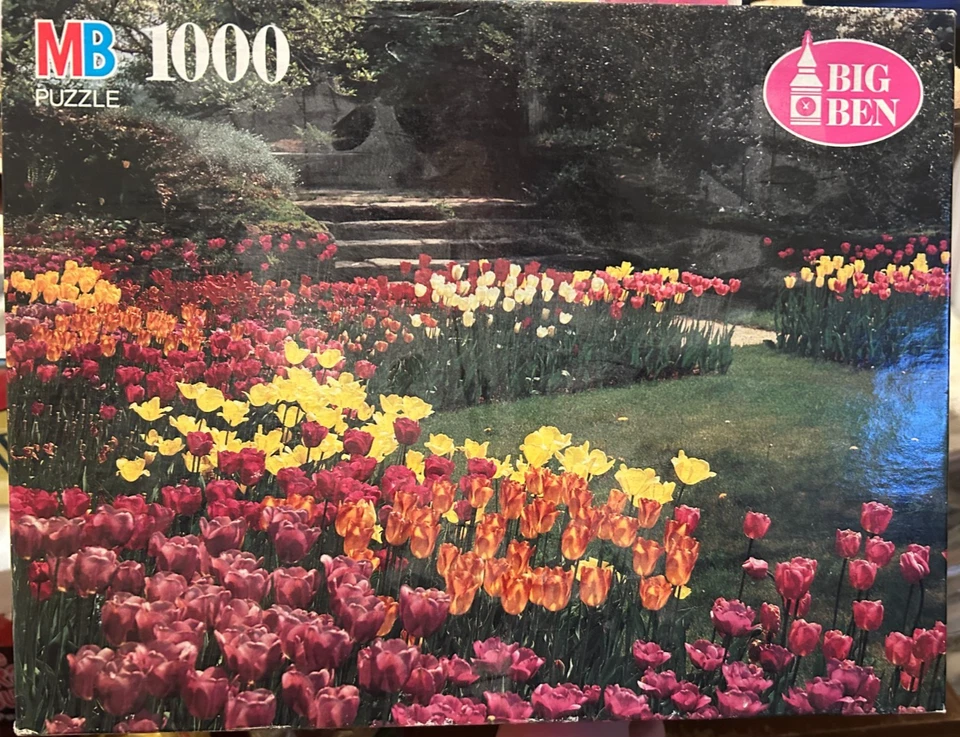 MB Big Ben Floral Garden 1000 Pcs Puzzle New/Sealed - Image 1 of 1
