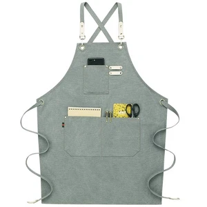 Delantal Algodón Denim con Bolsillos Mujer Chef Cocina Jardinería Pintura - Imagen 1 de 6