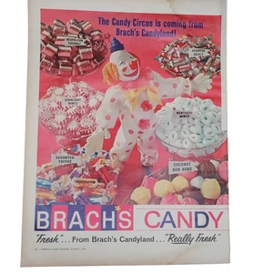 Revista Brachs Candy Publicidad Color 1965 Vintage Original Candy Clowns - Imagen 1 de 4