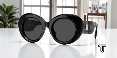 Очки солнцезащитные женские BURBERRY BE4370U 300187 Margot черные темно-серые 49 мм - Изображение 1 из 4