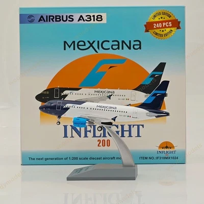 1:200 Mexicana Airbus A318 / XA-UBY / IF318MX1024 / INFLIGHT 200 / WITH STAND - Image 1 of 4