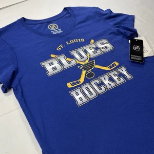 T-shirt ragazza St Louis Blues taglia Youth 14/16 NHL logo hockey nuova con etichette - Foto 1 di 12