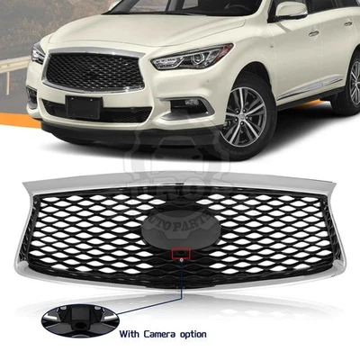 Parrilla superior de parachoques con opción de cámara para Infiniti QX60 2016-2020 cromada Foto 1 de 4