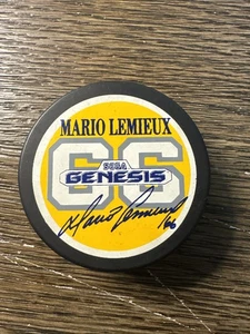 Vintage MARIO LEMIEUX #66 PITTSBURGH PENQUINS Sega GENESIS Hockey Puck - Picture 1 of 2