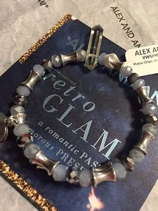 Alex and Ani ~ Envoltura Glamour Retro Plateada/Cristal ~ Espíritu | Resplandor | Recuerdos - Imagen 1 de 6