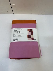 Ikea BRUNKRISSLA Twin Duvet Cover w/Pillowcase Bed Set Checked Pink - NEW - Picture 1 of 3
