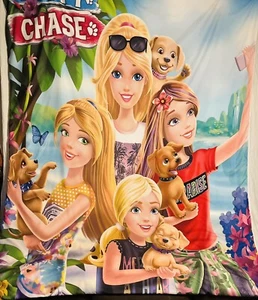 Barbie & Friends Queen Duvet Cover & 2 Pillow Shams Puppy Chase Kids Bedding Set - Picture 1 of 13