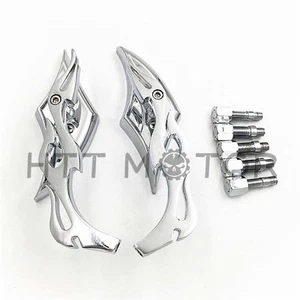 CHROME TEARDROP CUSTOM REAR MIRRORS FOR HONDA MOTORCYCLE CRUISER CHOPPER 8-10MM - Picture 1 of 5