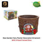 New Garden Fairy Planter Decoration Ornament With A Rose Framed Door
