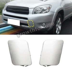 2Pcs/Set Silver Front Tow Hook Cover Caps Replacement For Toyota RAV4 2006-2008 - Picture 1 of 8