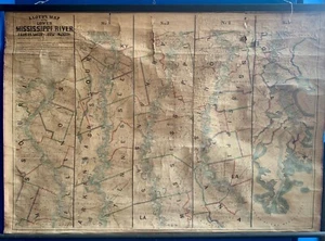 LLOYD'S MAP of the lower Mississippi river from St. Louis to the Gulf of Mexico - Picture 1 of 2